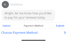 MyFlorida chatbot payment method option
